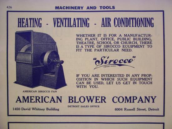 American Blower Co. adv., 1921-22 Detroit City Directory