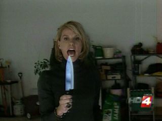 Karen Drew with Knife