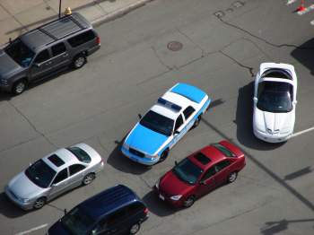 Air view of &#147;Boston&#148; police car