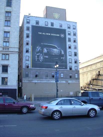 Cadillac Ad on the Michigan Mutual Building