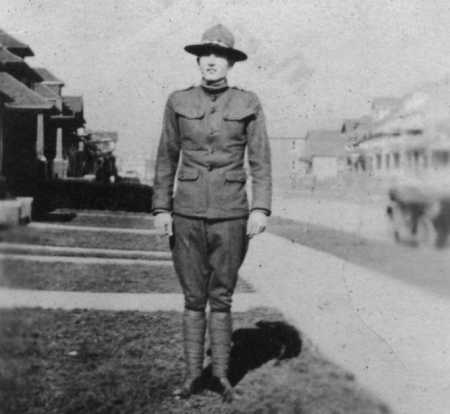 Cpl. Morris J. Foley, home on leave, Detroit, MI, 1918