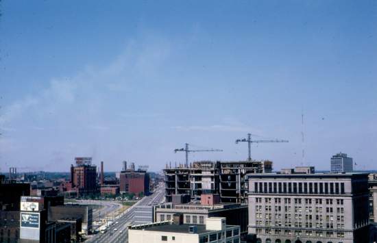 This northeast view down Gratiot 