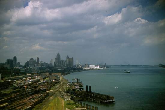 Detroit's skyline and railyards 
