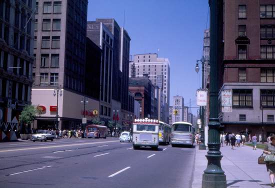 looking north down Woodward, east side