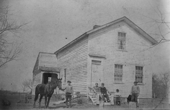 photo of family farmstead and occupants, circa 1886