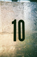 "10" written on a door.
