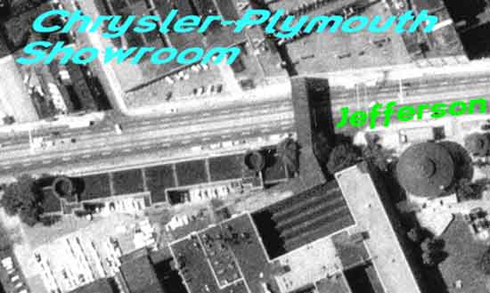 Chrysler Jefferson Ave showroom aerial